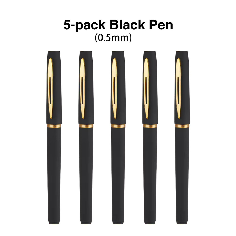5er Set Gelstifte mit schwarzer Tinte und schwarzem Schaft für Journaling und Schreibarbeiten - Bild 5