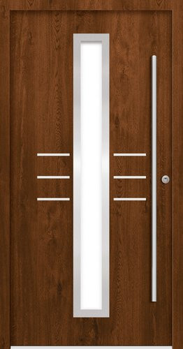 Splendoor Sicherheitshaustür OMIS Prime RC2 aus Aluminium in Braun mit Glaseinsatz - Bild 1