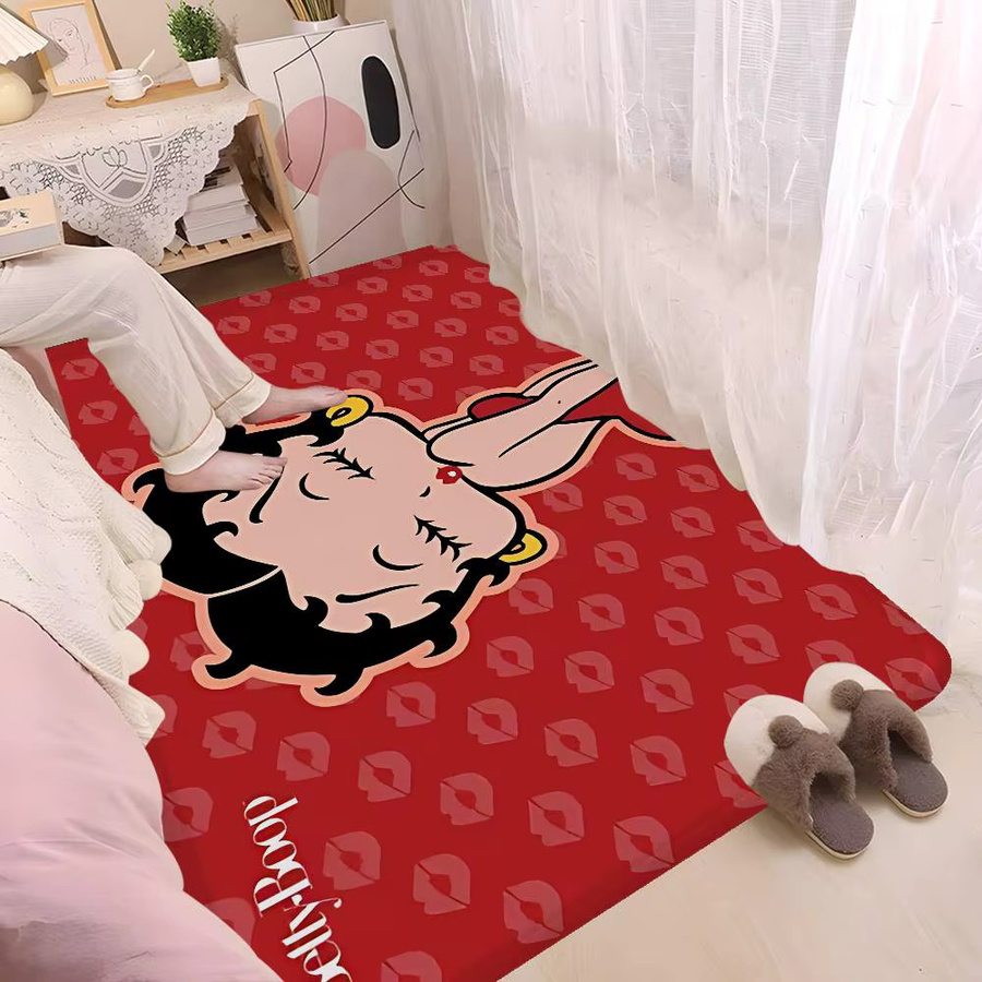 B-Bettys B-Boops Anti-Rutsch-Fußmatte mit Kinder-Motiv in Rot für Kinderzimmer, Schlafzimmer, Wohnzimmer oder Balkon - Bild 2