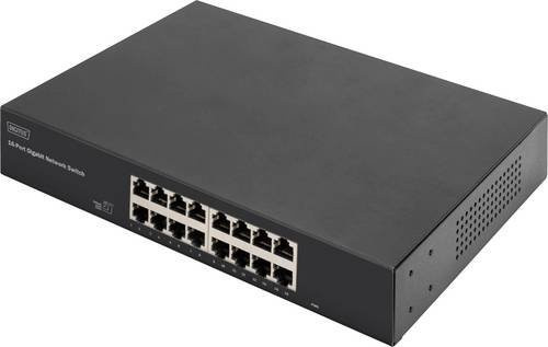 Digitus DN-80112-2 Netzwerk Switch mit 16 RJ45 Ports, 10/100/1000 Mbit/s, Schwarz - Bild 1