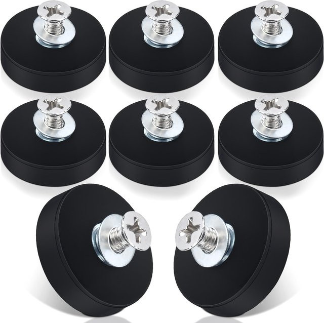 U-POLEMAG Magnetische Haltebasis mit Gewindebolzen, Schwarz, Durchmesser: 22 mm - Bild 1