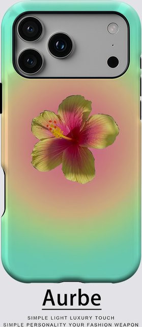 Potdemiel Leuchthülle mit Hibiskus Farbverlauf für iPhone 17 16 15 14 13 Pro Max Plus, magnetische Einzel- und Doppelschicht-Handyhülle, Multicolour - Bild 1