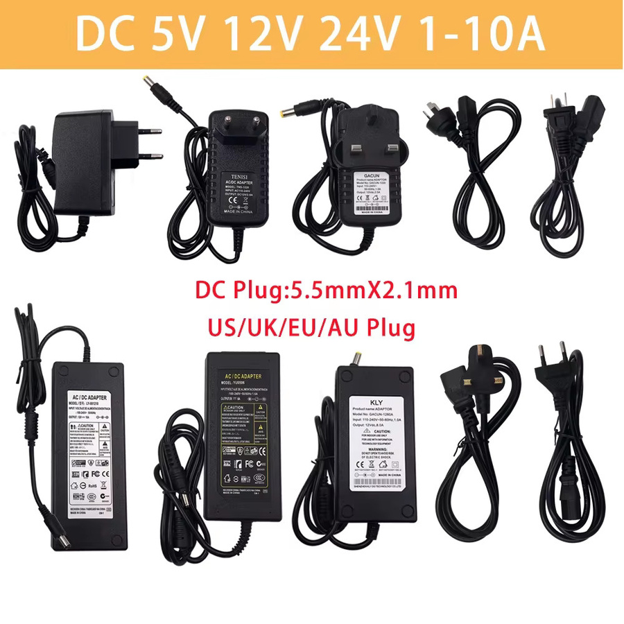 XUNATA Netzteil Adapter Konverter in Schwarz für LED Streifen und CCTV, AC 100-240V zu DC 5V 12V 24V - Bild 2