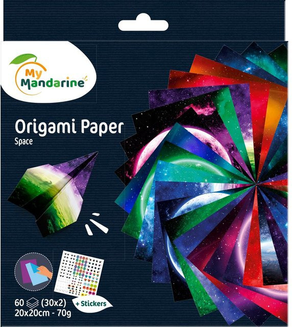 My Mandarine Faltpapier-Sortiment Space in Anthracite und Multicolor - Bild 1