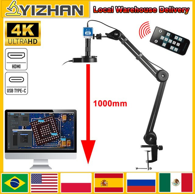 YIZHAN Elektronisches Digitalmikroskop mit 150-facher Zoomlinse, 4K 60MP HD-Mikroskopkamera mit HDMI und USB, ideal für Industrielötarbeiten, ausgestattet mit IMX-Chip und 1080p 60 FPS - Bild 1