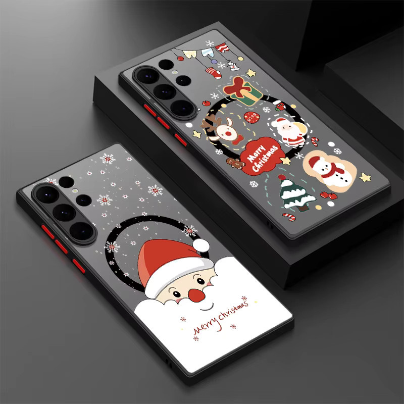 Magnetische Samsung Galaxy Handyhülle mit Weihnachtsbaum-Elch-Design in Schwarz, kompatibel mit S25, S24, S23, S22, S21 Ultra Plus und FE, MagSafe-fähig - Bild 1