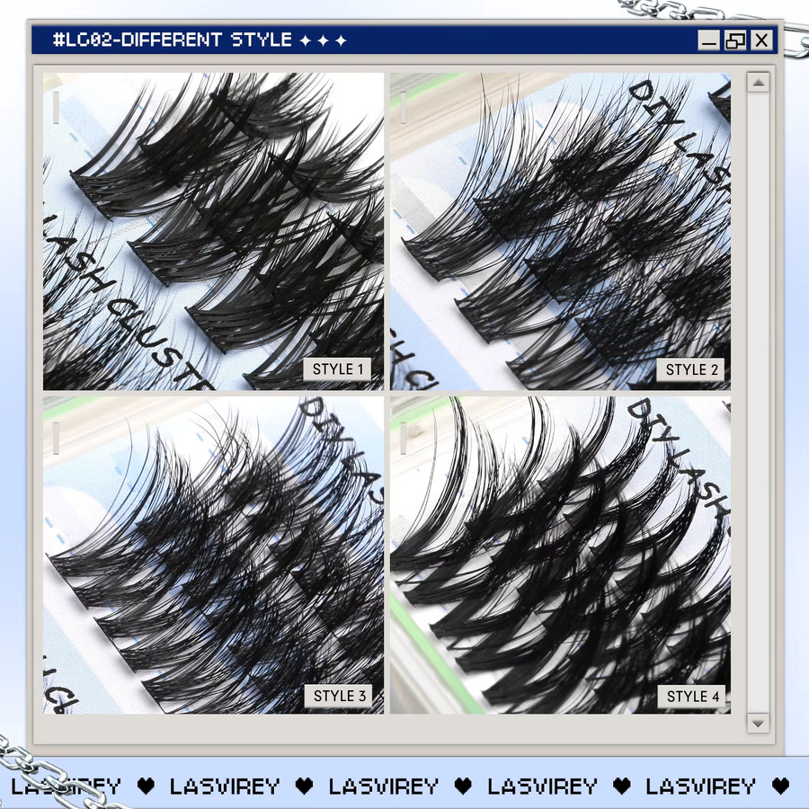 Lasvirey Cluster-Wimpern-Set, Black, Unisex - Bild 5