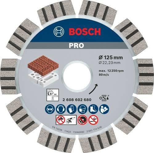 Bosch Diamanttrennscheibe Best for Abrasive für Beton und Stein, Grau, Durchmesser: 125 mm, Bohrung: 22,23 mm, Dicke: 12,5 mm - Bild 1