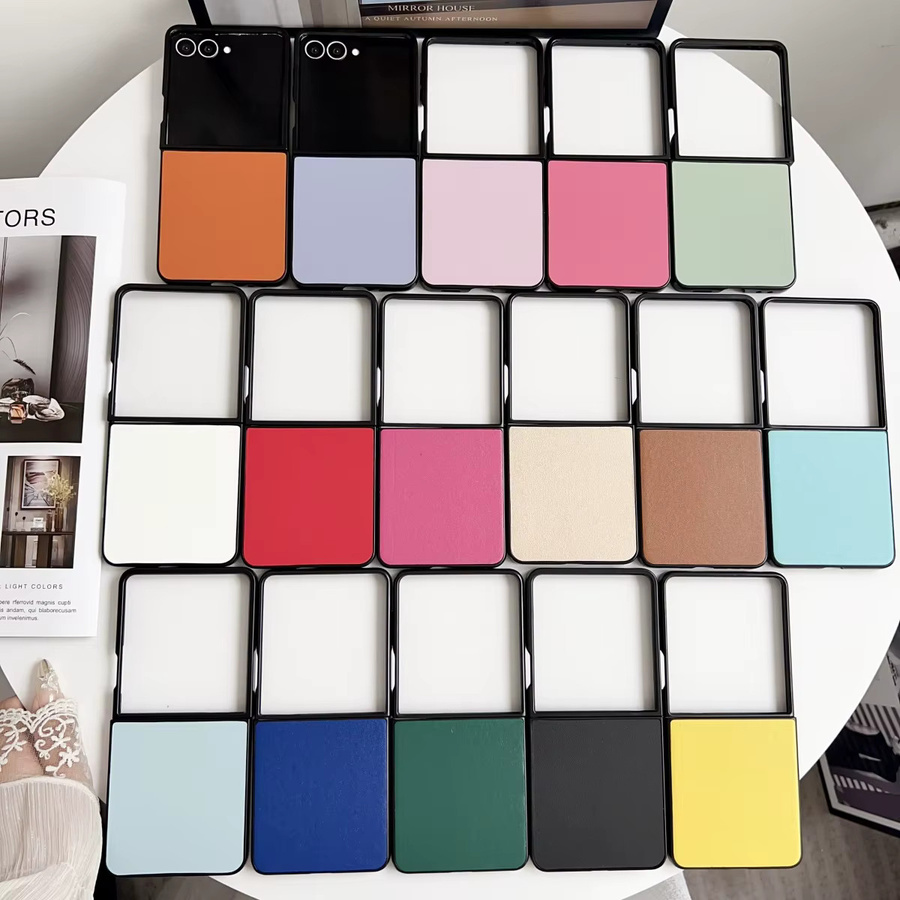 Samsung Galaxy Z Flip Z Fold 6 5 4 3 Luxus Leder Textur Schutzhülle in Grün Matte Stoßfeste Rüstung Abdeckung - Bild 3