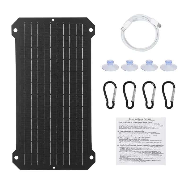Luxuglow Tragbares 30W Solarpanel mit USB-A und USB-C Ausgang in Schwarz für Camping und Outdoor - Bild 4