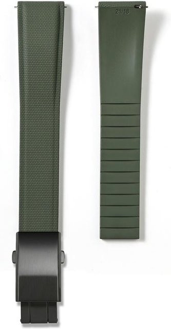 PINSENDA Uhrenarmband FKM-Gummi, Kautschuk, 21mm, schwarz, Herren - Bild 1