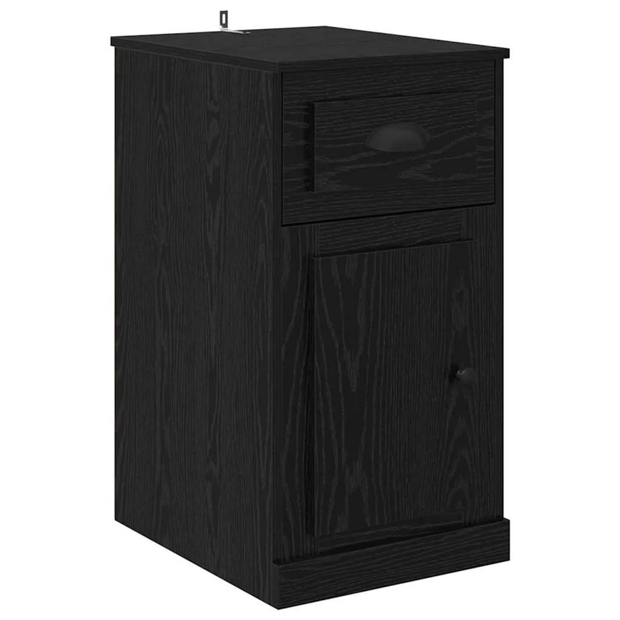 vidaXL Seitenschrank in Schwarz und Eichen-Optik, modern und freistehend, B/T/H: 40 x 50 x 75 cm - Bild 2
