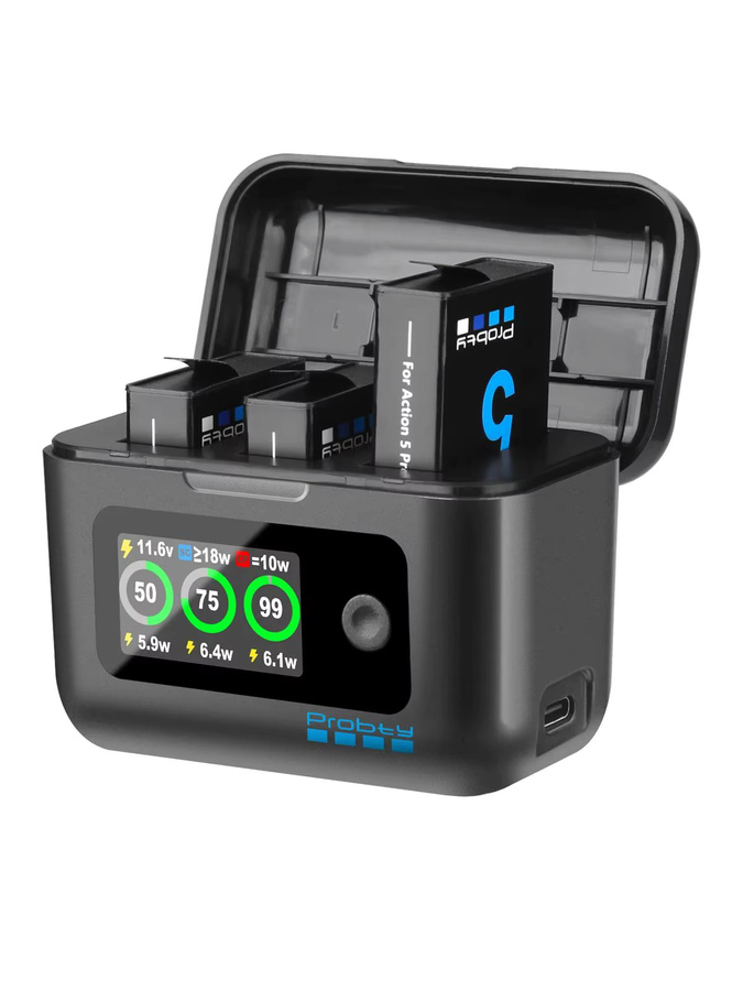 DJI Osmo Action Extreme Akku Plus 2200 mAh in Schwarz für Osmo Action 6/5 Pro/4/3 und Osmo 360 sowie 3-Kanal-Ladebox - Bild 6