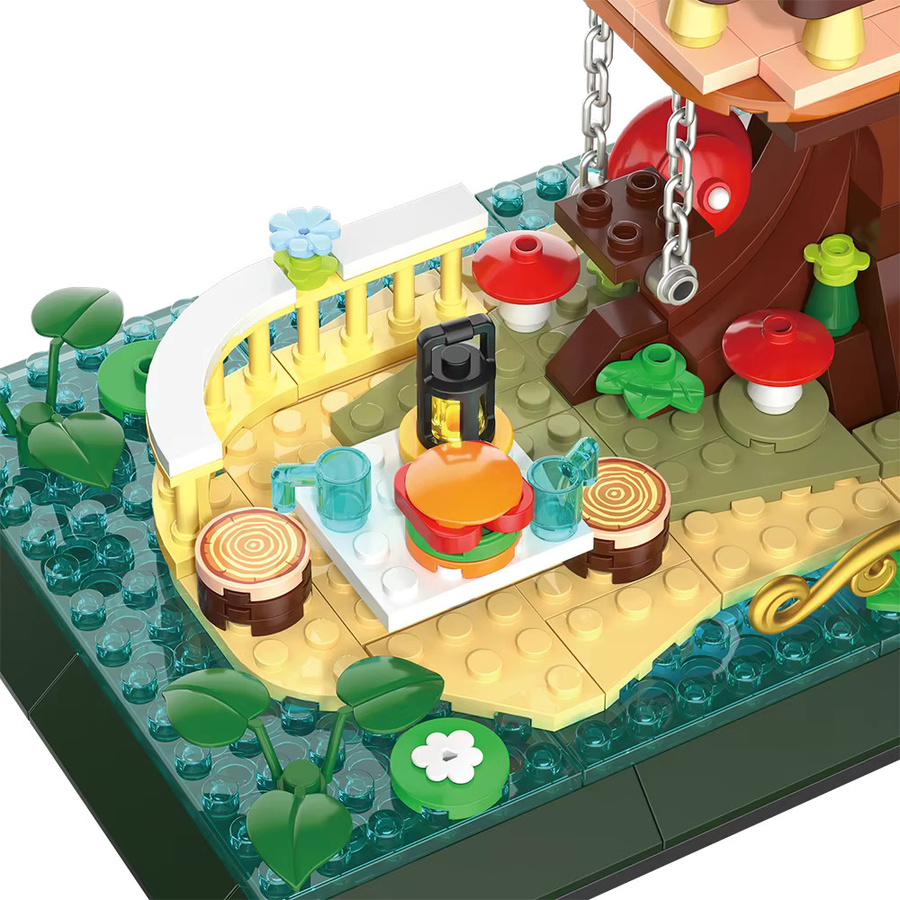Doubuilt Sakura Baum Haus Architektur Modell aus Micro Ziegeln, 1130 Teile, Mehrfarbig - Bild 4