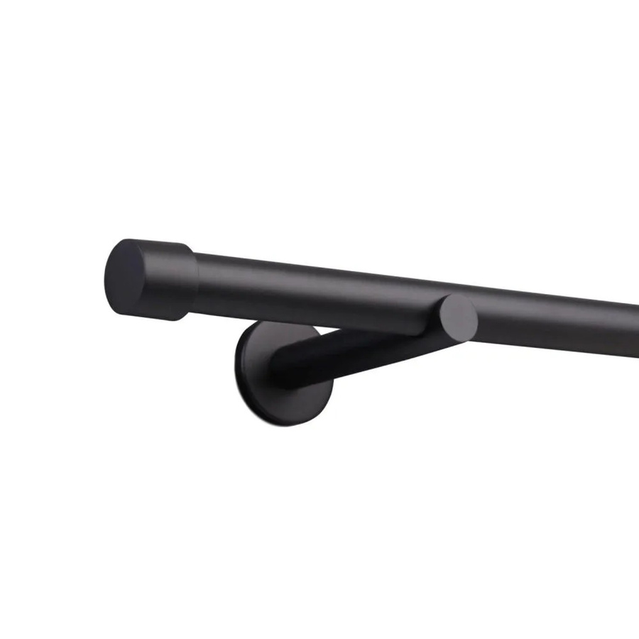 Deco-Raum Gardinenstange nach Maß mit 1 Kappe, Durchmesser: 25 mm, Länge: 220 cm, Schwarz - Bild 2