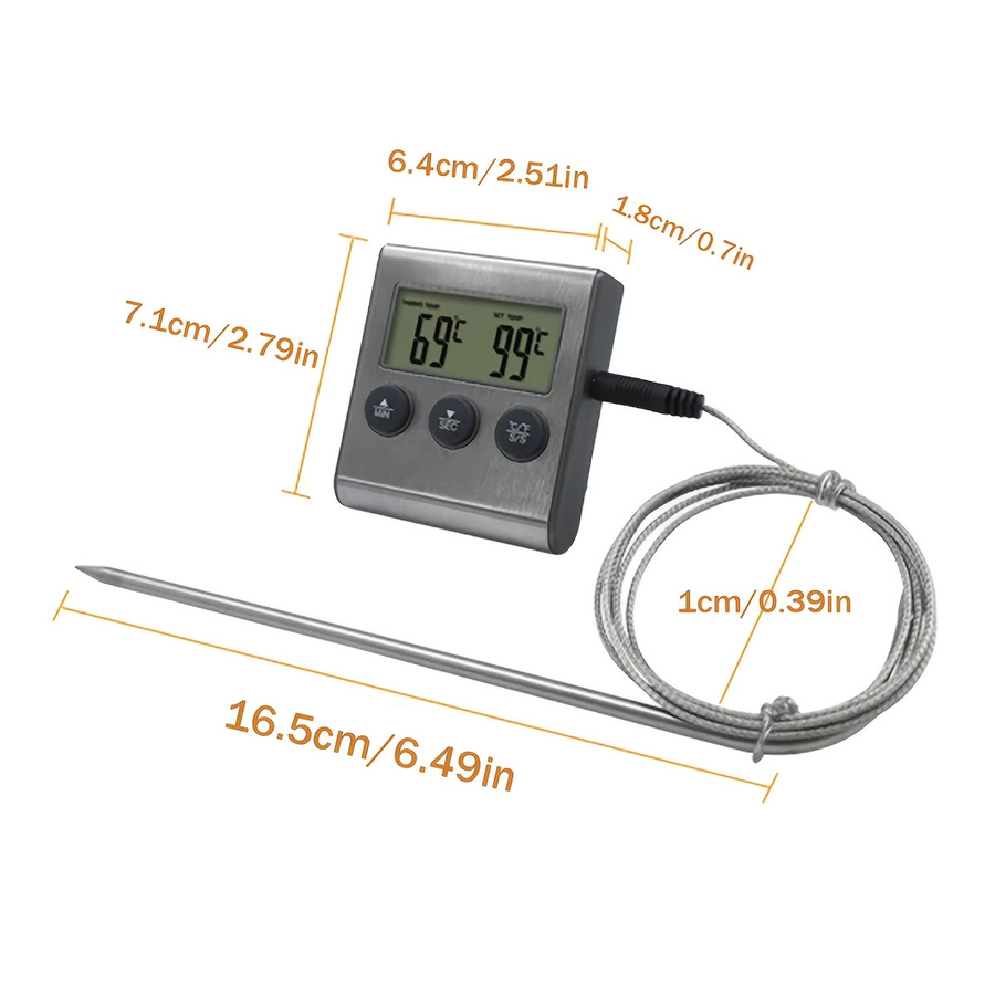 Digitales Grillthermometer mit Timer und Display von zxyouping für Küche und BBQ - Bild 6