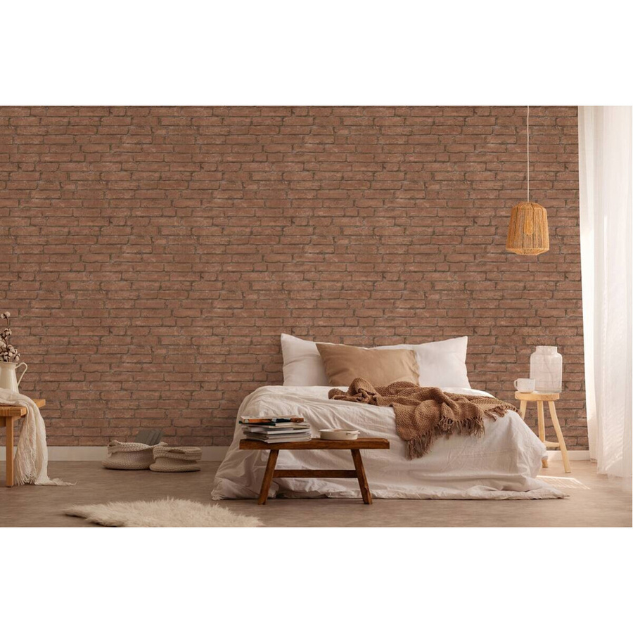 A.S.Creation Vliestapete in Steinoptik Orange Braun B/H: 53 x 1005 cm - Bild 3