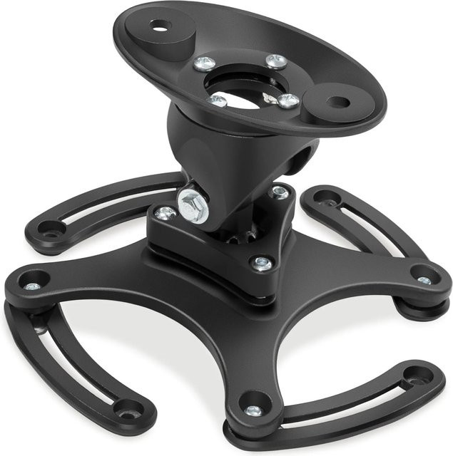 Tectake Universal Beamer-Deckenhalterung aus Aluminium mit 360° Kugelgelenk in Schwarz - Bild 1