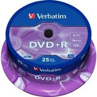 Verbatim DVD+R Rohlinge Matt Silver 25 Stück 4,7 GB Spindel - Bild 1