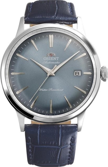 Orient Armbanduhr Bambino, Automatik, Edelstahl, Blau, Leder, 41 mm, Herren - Bild 1