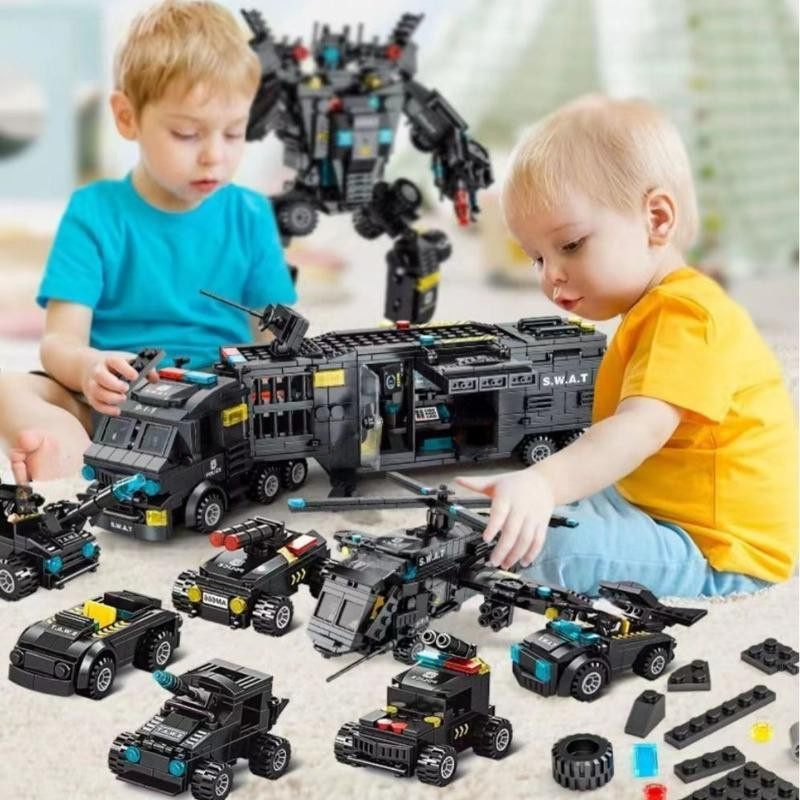 Linyi toy Bausteine Stadtgebiet Polizei Weltraumanlage Swat 700-teiliges Set - Bild 3