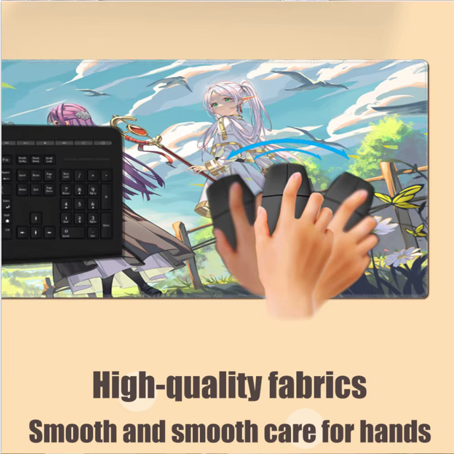 HYBXAXC XXL-Mauspad Frieren Beyond Journey's End Sousou No Frieren, rutschfestes Schreibtischpad für Computer und Laptop, multicolour, B: 90 cm, T: 40 cm - Bild 4