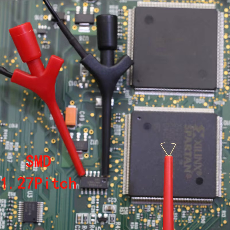 Multimeter-Kabel mit 2 mm Sockel und Miniatur-Schnell-IC-Testclip in Rot - Bild 3