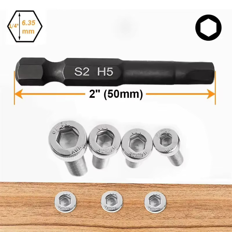 WEEKS 10-in-1 Magnetisches Bit-Set aus S2-Legiertem Stahl mit metrischem Sechskantschlüssel und Schnellspanner für elektrische Bohrmaschinen - Bild 5