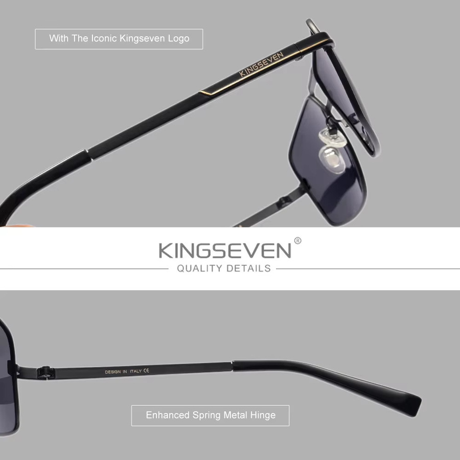KINGSEVEN Sonnenbrille Rechteck, Vollrand, Unisex, polarisiert - Bild 2