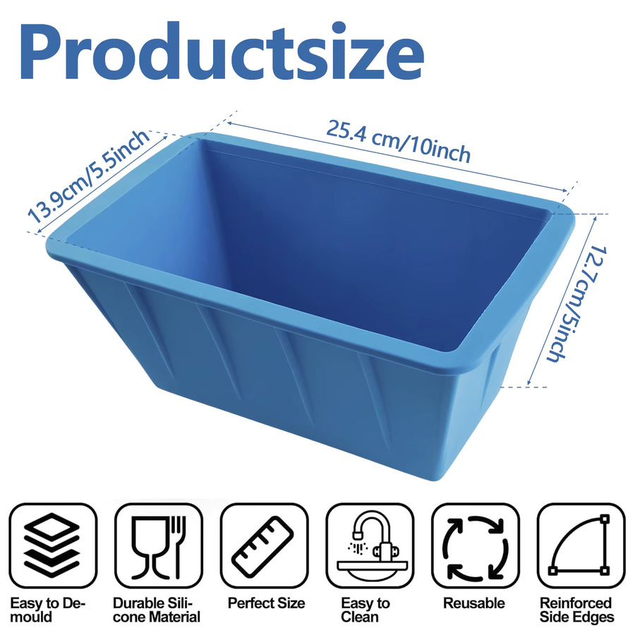 Extra große Silikon Eisform für Eisblöcke in Blau, B/T/H: 25,4 x 12,7 cm - Bild 2