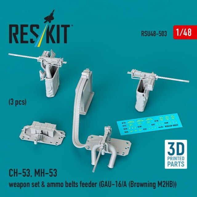 ResKit Models CH-53, MH-53 Weapon set & ammo belts feeder, 3-teiliges Set - Bild 1