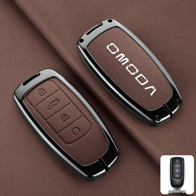 GearUp AutoMoto Schlüsseletui für OMODA E5 S5 C5 Chery Modelle in Braun - Bild 1