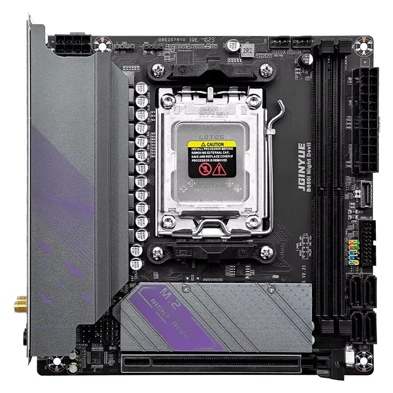 JGINYUE AM5 B650i Night Devil ITX Motherboard für AMD Ryzen 7000 Serie, DDR5 Dual-Channel, Schwarz - Bild 5
