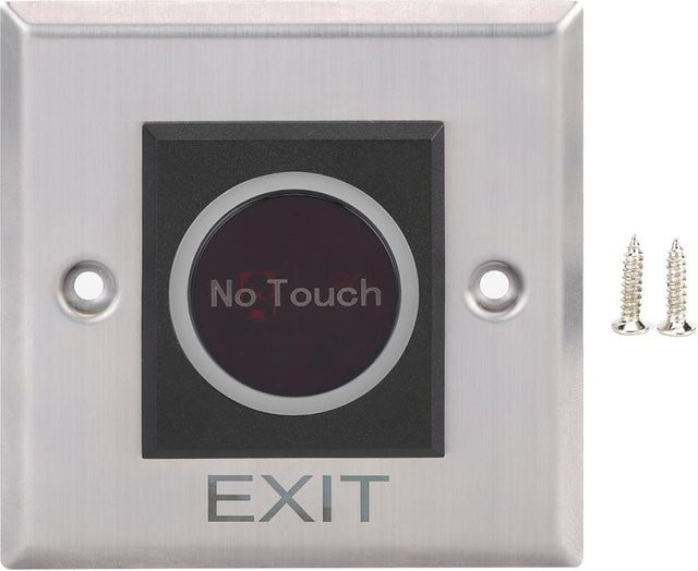 Neoglint Infrarotsensor Schalter Berührungsloses Zutrittskontrollsystem mit hintergrundbeleuchtetem Knopf aus Edelstahl in Grau DC12V - Bild 1