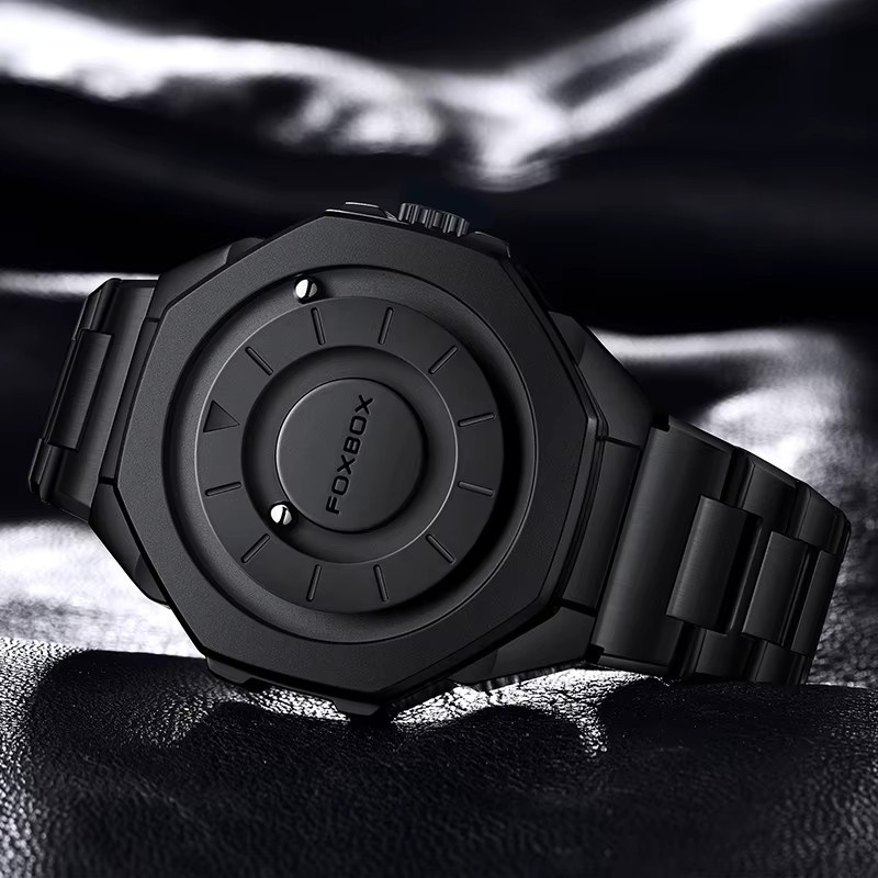 FOXBOX Armbanduhr, Quarz, Edelstahl, Silikon, Schwarz, Herren - Bild 3