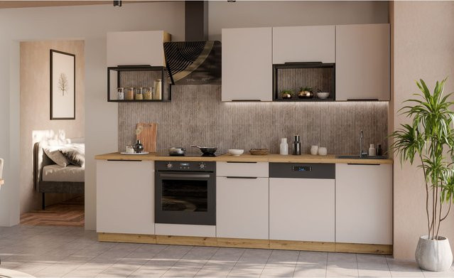 Küchenzeile SOLANO BASIC LOFT 280 in Kaschmir Beige und Eiche Artisan matt - Bild 1