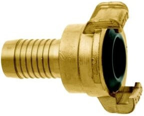 GEKA plus 2000 MS Schlauchstück aus Messing in Gold, Größe 13 mm, drehbar mit Schnellkupplung - Bild 1