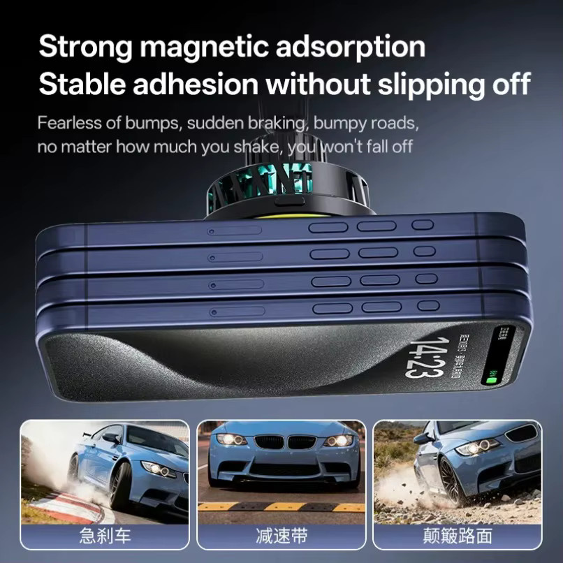 VIKEFON Turbo-Lüfter-Handy-Kühler mit Kühlchip und magnetischem Rückclip für MagSafe iPhone, Schwarz - Bild 3