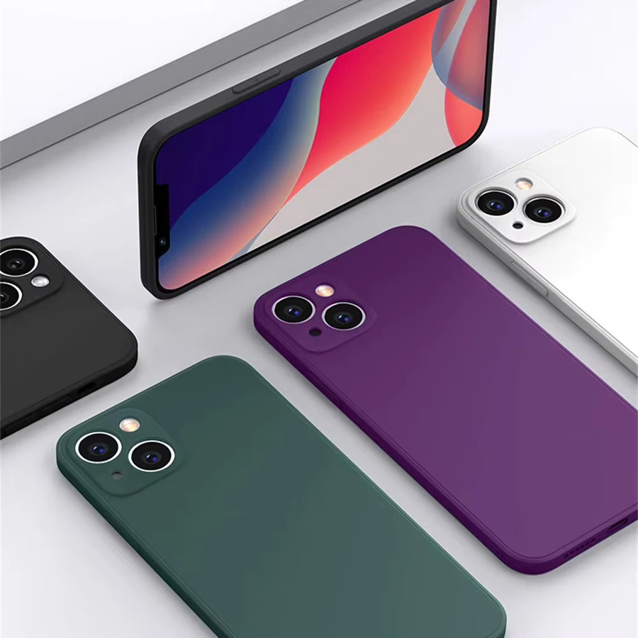 Schutzhülle aus flüssigem Silikon für iPhone 16, 15, 14, 13, 12, 11, Pro, Max, Mini, X, XS, XR, 7, 8 in Dunkelviolett - Bild 5