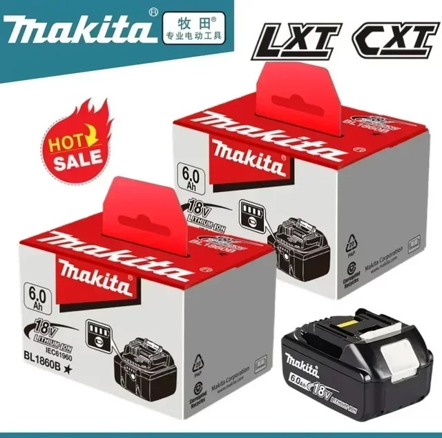 Makita 18 V LXT Lithium-Ionen Akku BL1860B in Schwarz mit 6,0 Ah - Bild 1