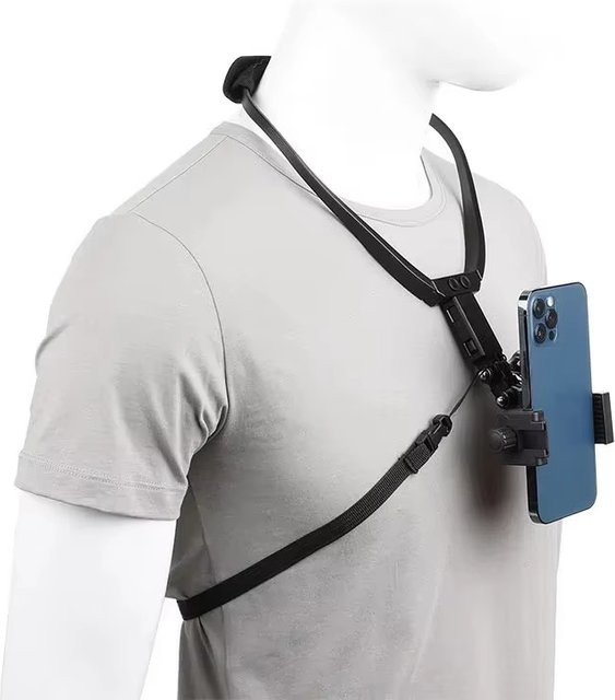 KAFNHCKA Tragbarer Halshalter für Smartphones und Sportkameras in Schwarz - Bild 1