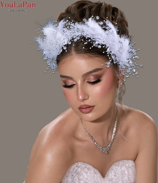 Youlapan Fascinator Haar, weiß, Damen - Bild 1