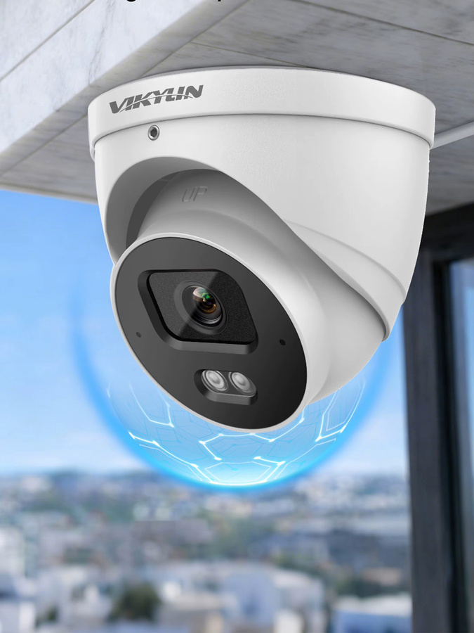 VIKYLIN 4MP IP-Überwachungskamera für den Außenbereich mit SMD2.0, integriertem Mikrofon, 30 m IR-Licht und IP67-Schutz in Weiß - Bild 6