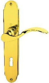 HOPPE ZT-Drückergarnitur Caracas Langform in Messing Gold gebürstet M112SLN/2021 BB 8/72 - Bild 1