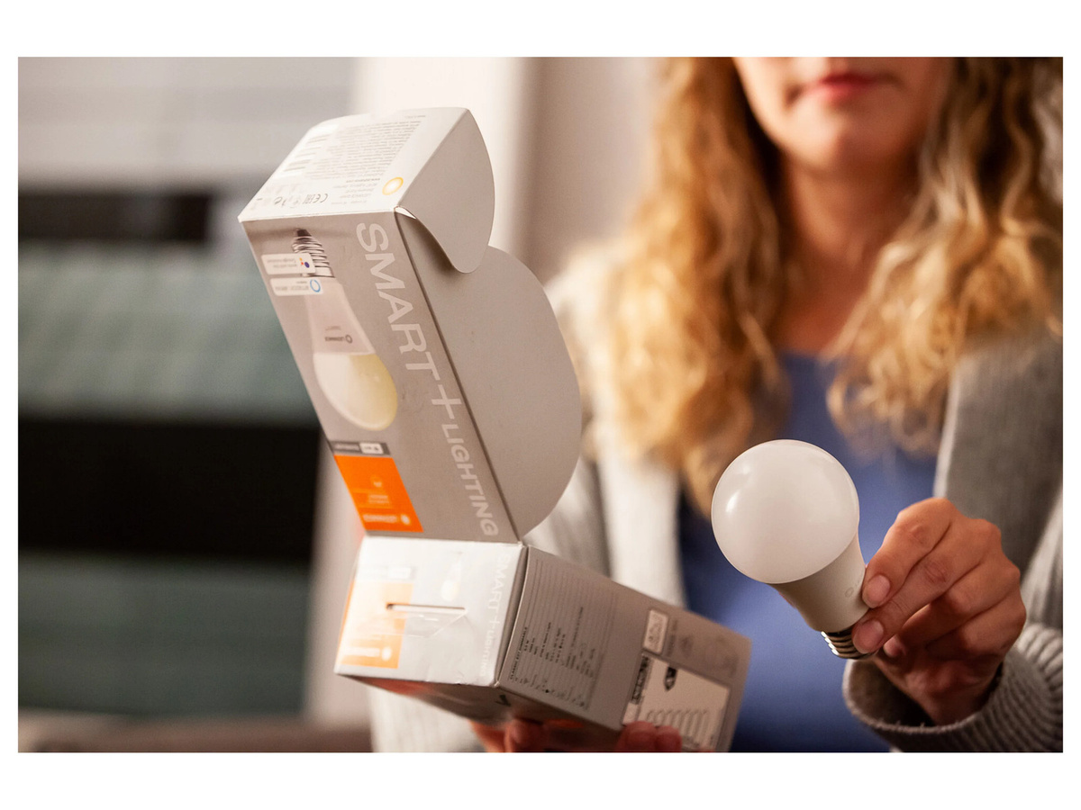 Osram Smart MATTER LED Leuchtmittel 3er Pack, E27, RGBW, dimmbar, WiFi, kompatibel mit Amazon Alexa, Google Assistant und Apple HomeKit, Matt - Bild 2