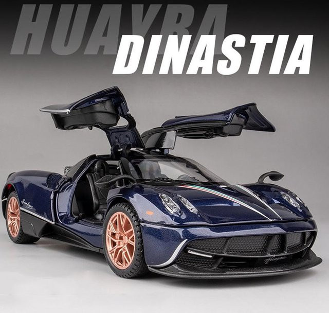 Linyi toy car Pagani Huayra Dinastia Sportwagen-Modellauto, Maßstab 1:32, Metallguss, mit Sound und Licht, ab 14 Jahren - Bild 1