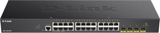 D-Link DGS-1250-28X Smart Managed Gigabit Switch mit 28 Ports und 4x 10G Ethernet/LAN in Schwarz - Bild 1