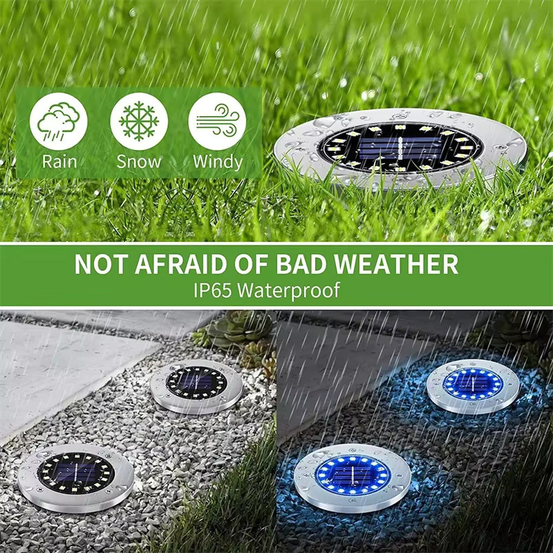 ESMARTER Solar LED Outdoor Bodenleuchte IP68 in Silber für Garten und Pfad mit warmweißem Licht - Bild 4