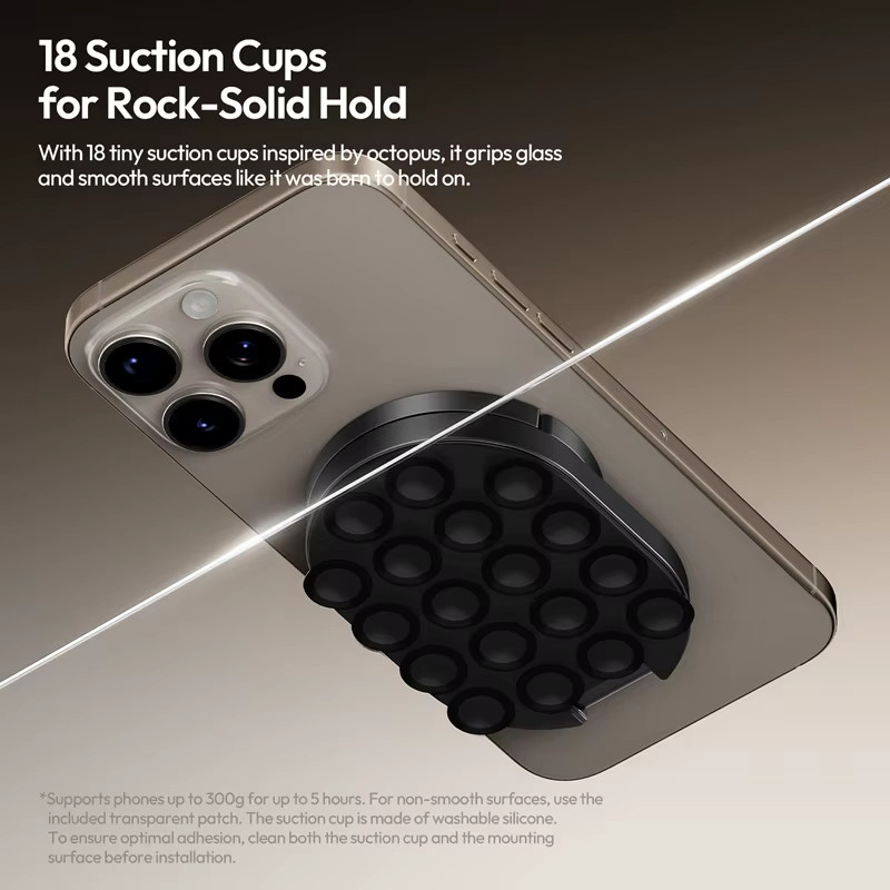 Ulanzı MA39 MagLock Magnetischer Saugnapf-Telefonhalter Desktop-Ständer in Schwarz für iPhone und Android - Bild 2