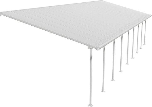 Palram Canopia Terrassenüberdachung Feria Weiß, Wandmontage, Pultdach mit Regenrinne aus Aluminium und verzinktem Stahl, B: 1276 cm, H: 400 cm (Annahme basierend auf 4x12.76) – Da die Maße im Originaltext unklar definiert sind, wird nur die verfügbare Bre - Bild 1